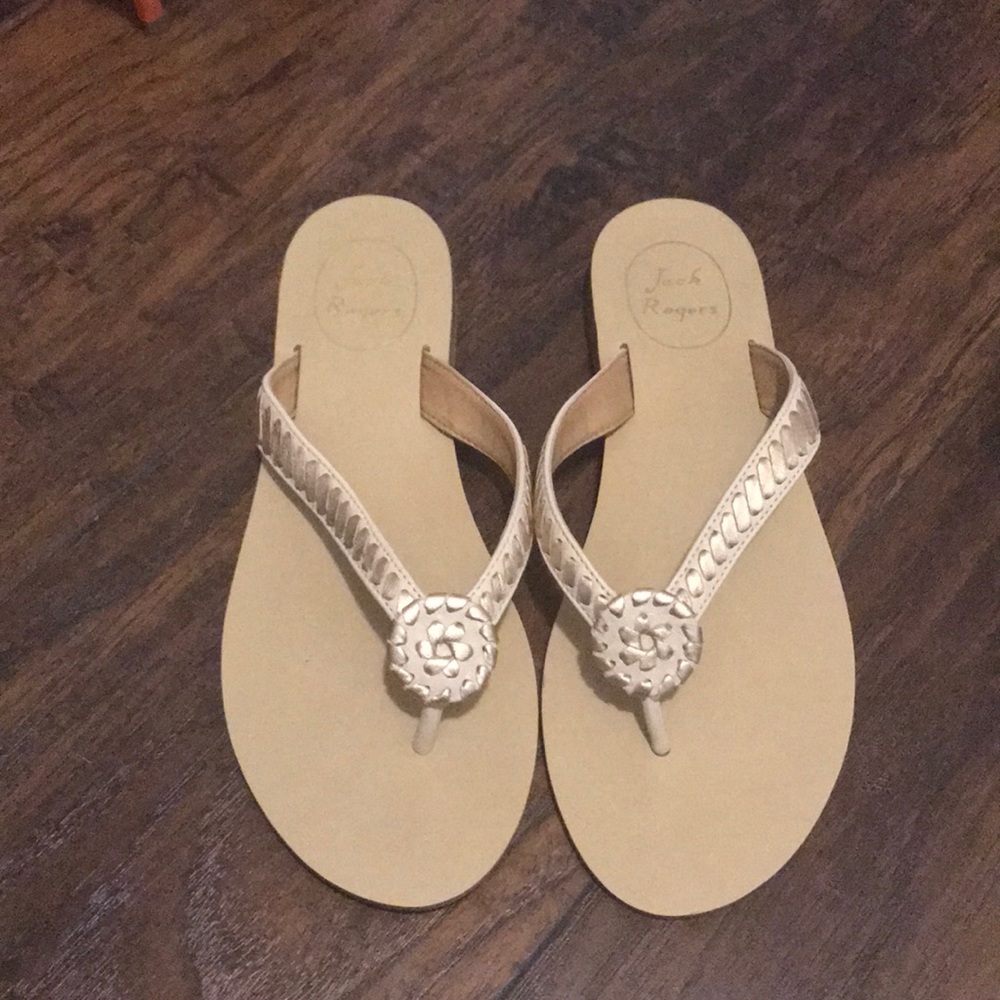 NEW Jack Rogers Sandals Gold/Ivory Sz 7